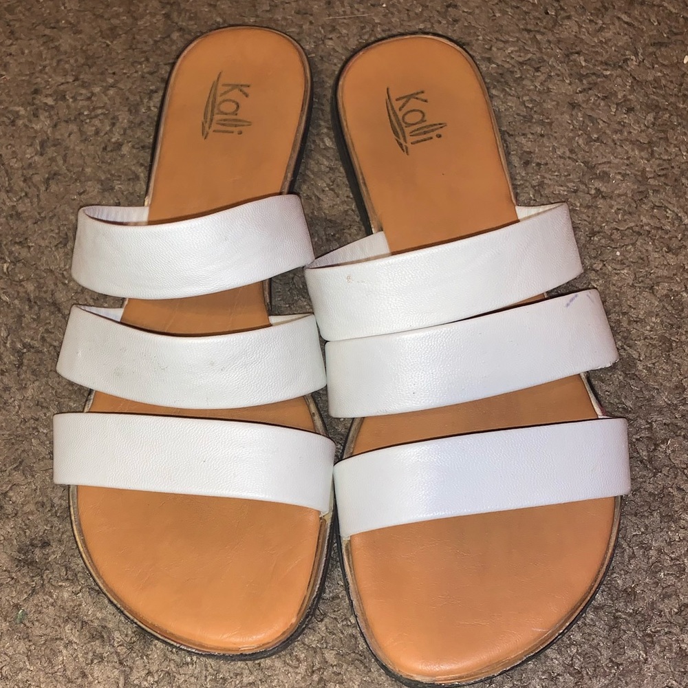 White Slip-in Sandals